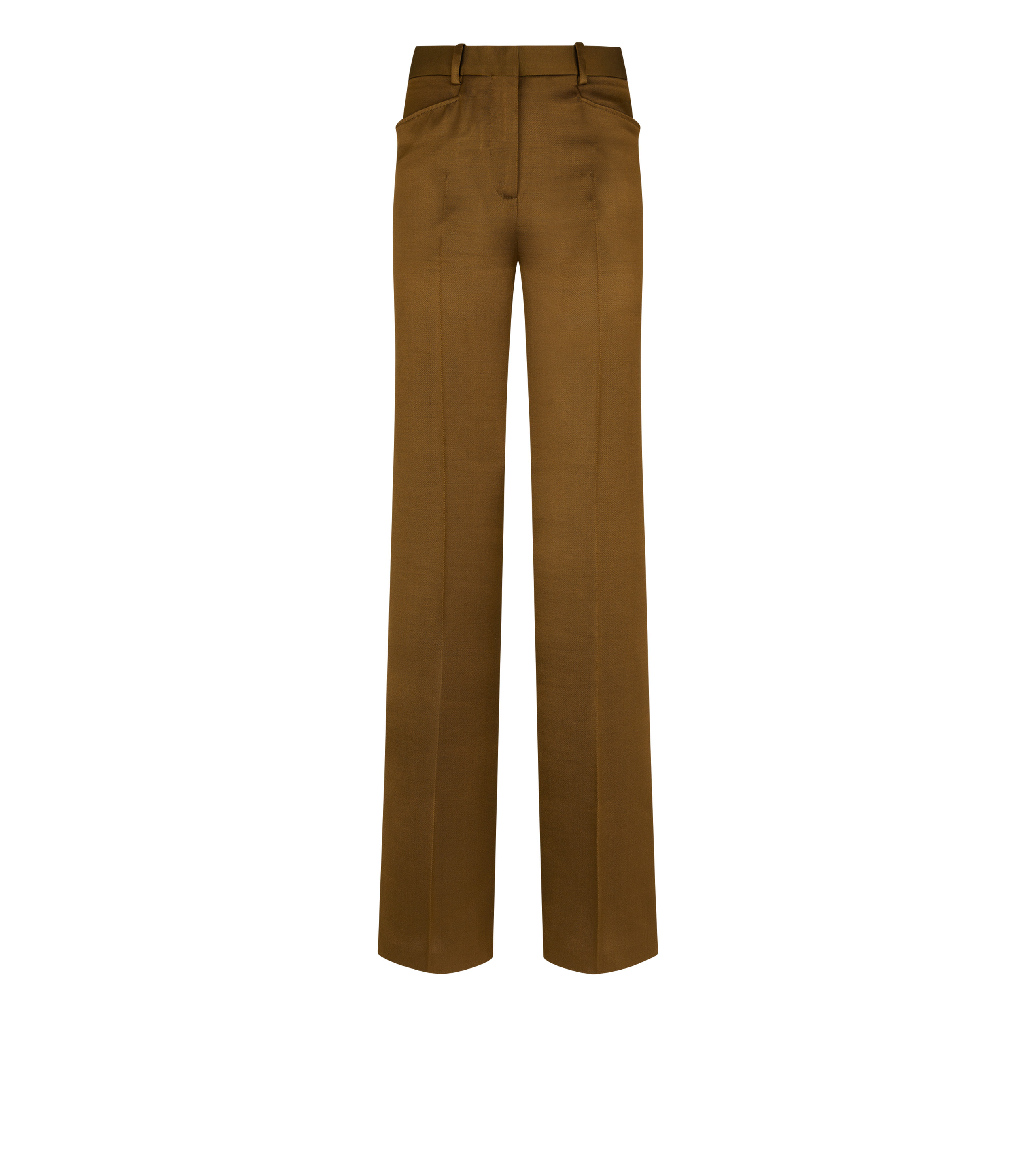 TOM FORD SILK AND WOOL TWILL TAILORED BOOT CUT PANTS