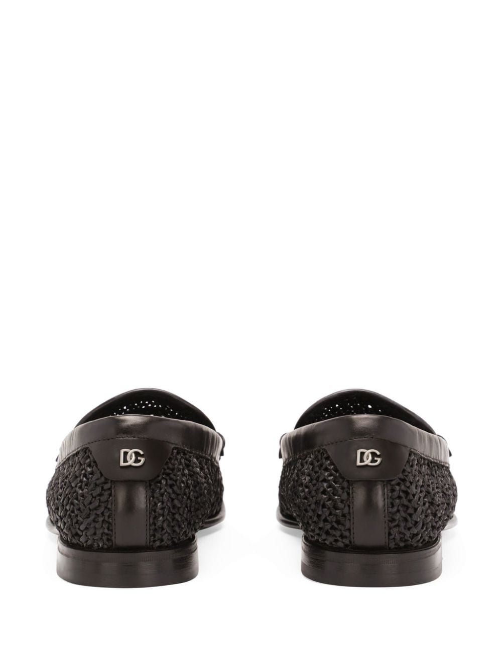 interwoven raffia penny loafers - 3