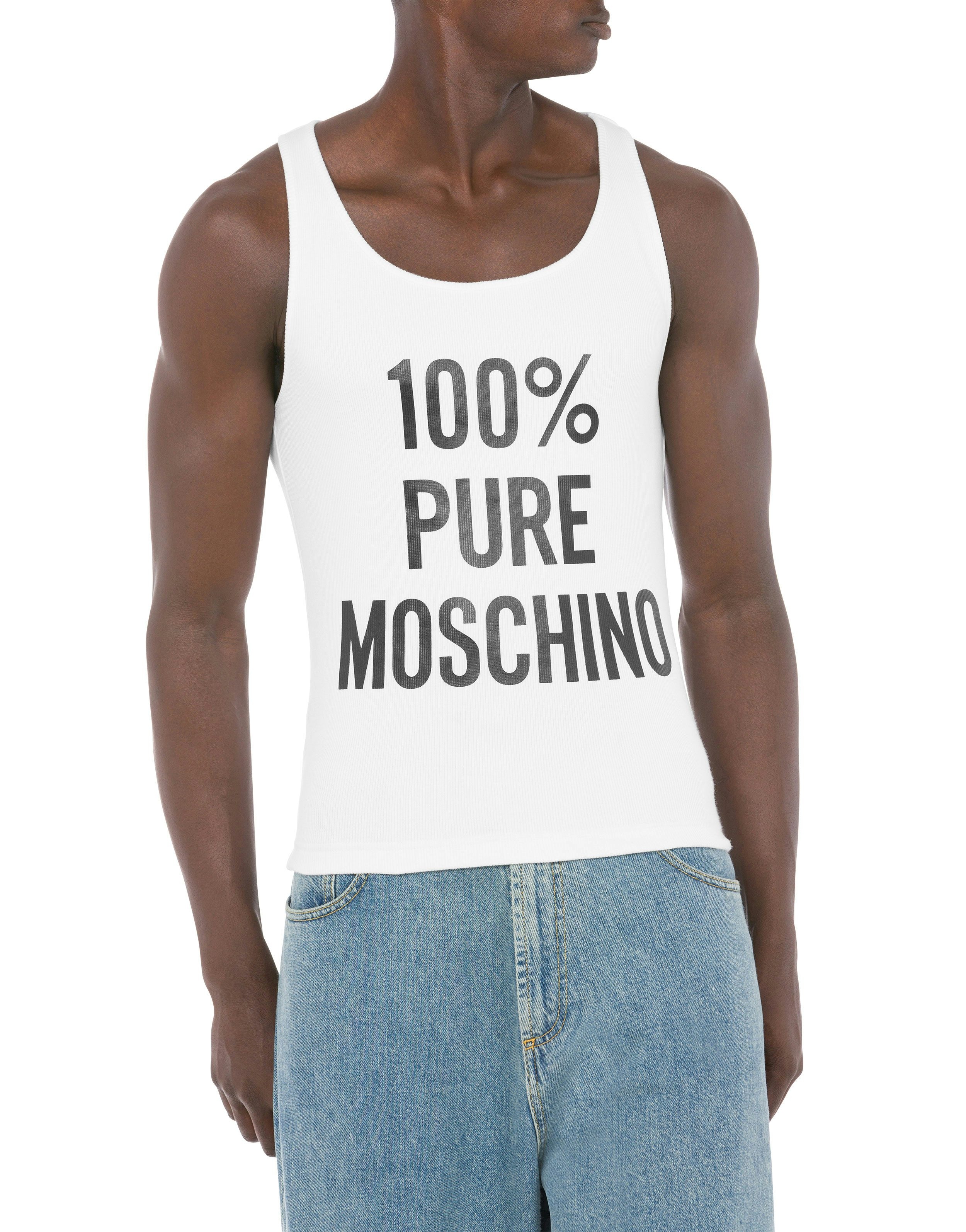 100% PURE MOSCHINO STRETCH COTTON TANK TOP - 5