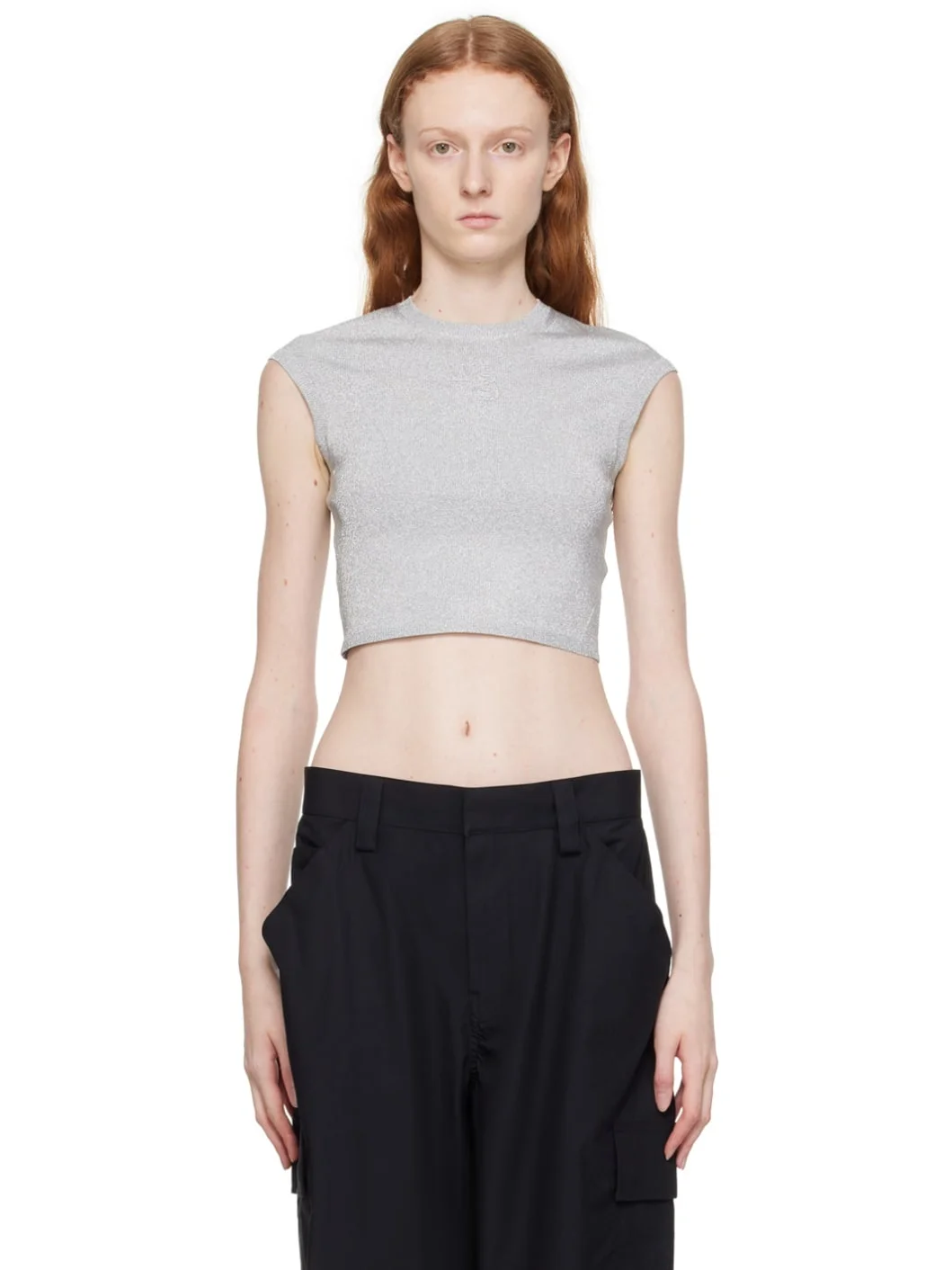 Silver Cropped T-Shirt - 1