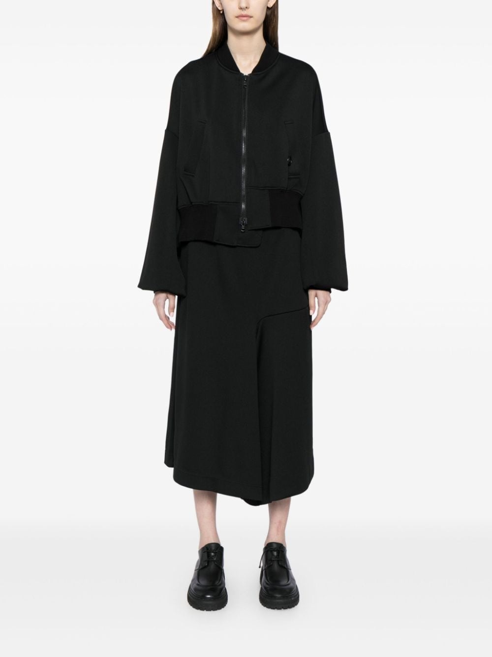 asymmetric drawstring midi skirt - 2