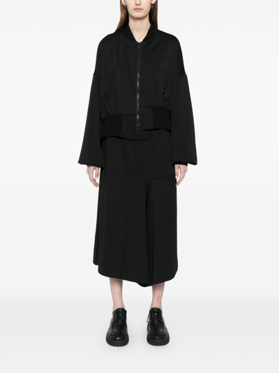 Yohji Yamamoto asymmetric drawstring midi skirt outlook