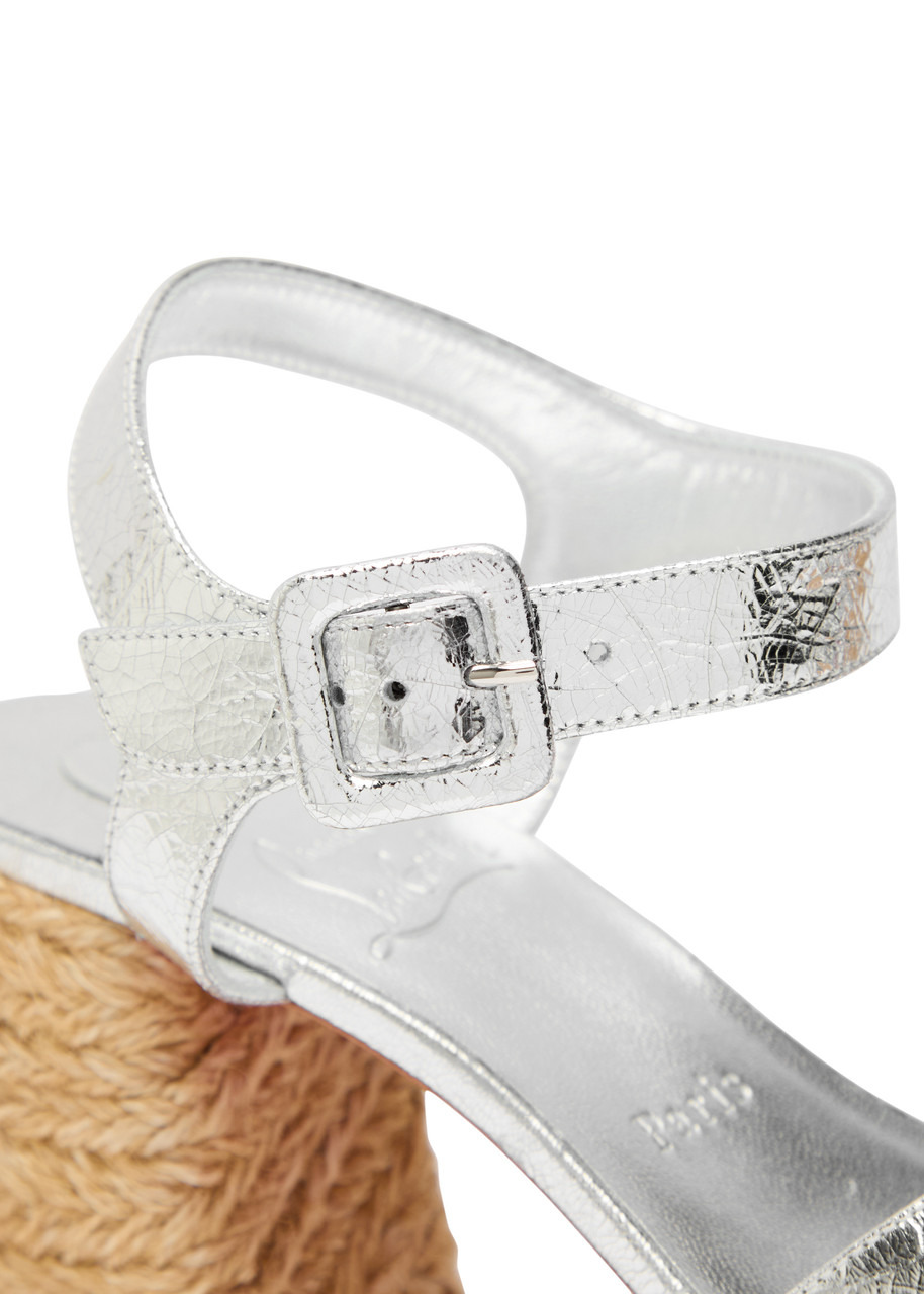 Christian Louboutin Calakala 85 Metallic Leather Espadrille Sandals - 4
