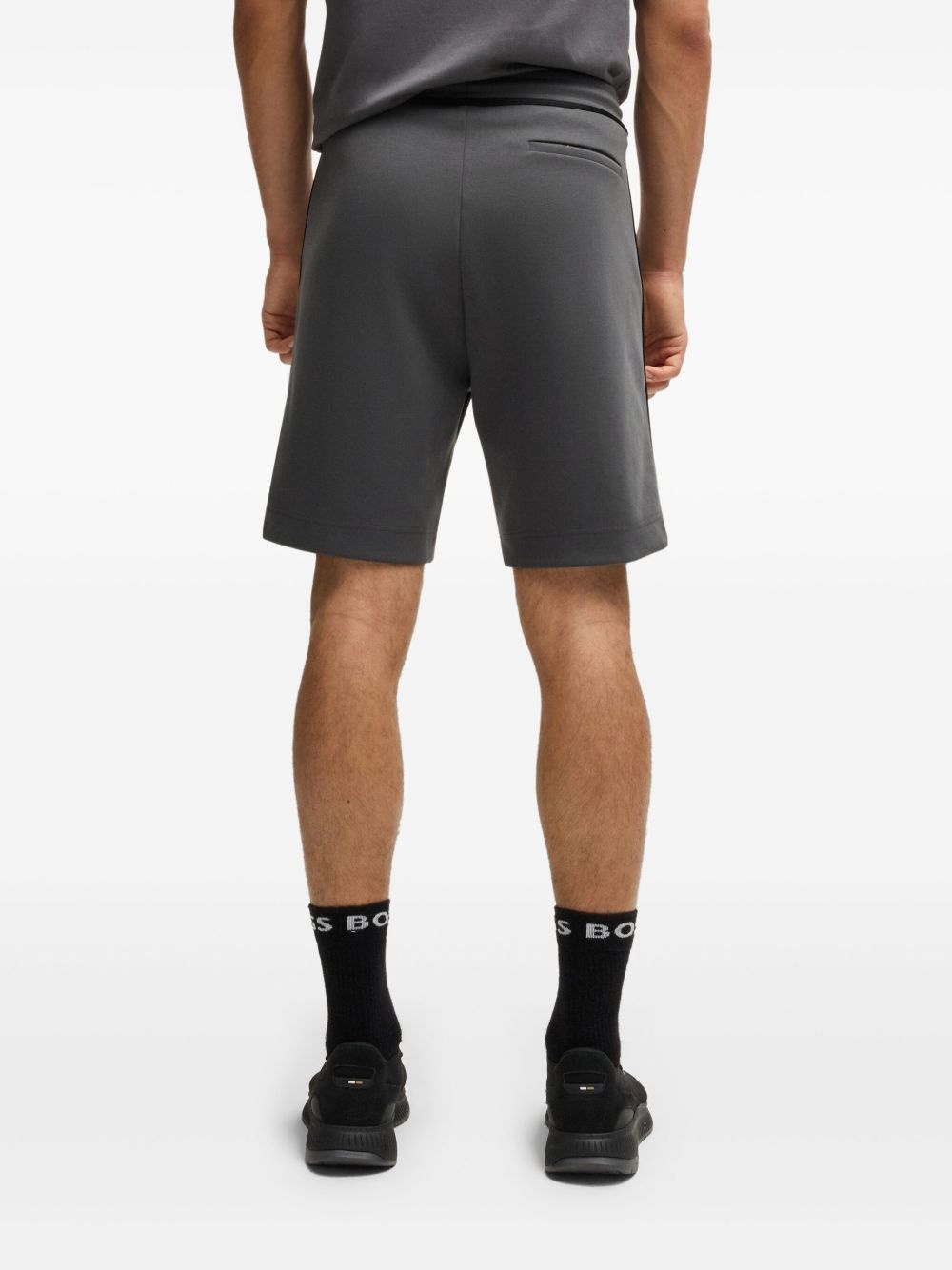 drawstring track shorts - 4