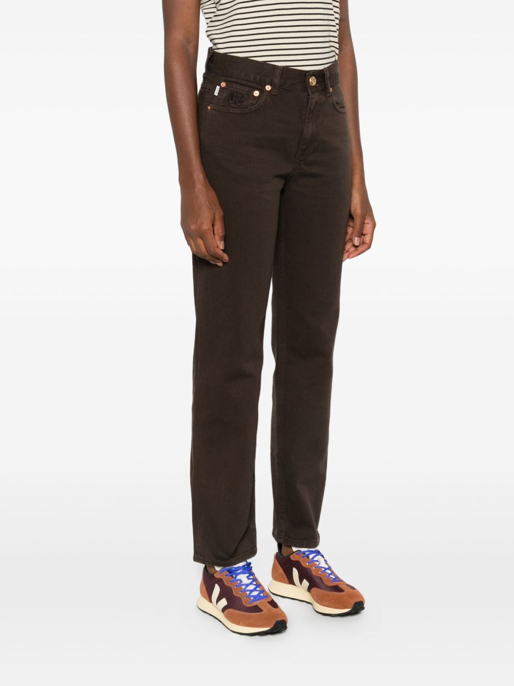 embroidered logo jeans - 3