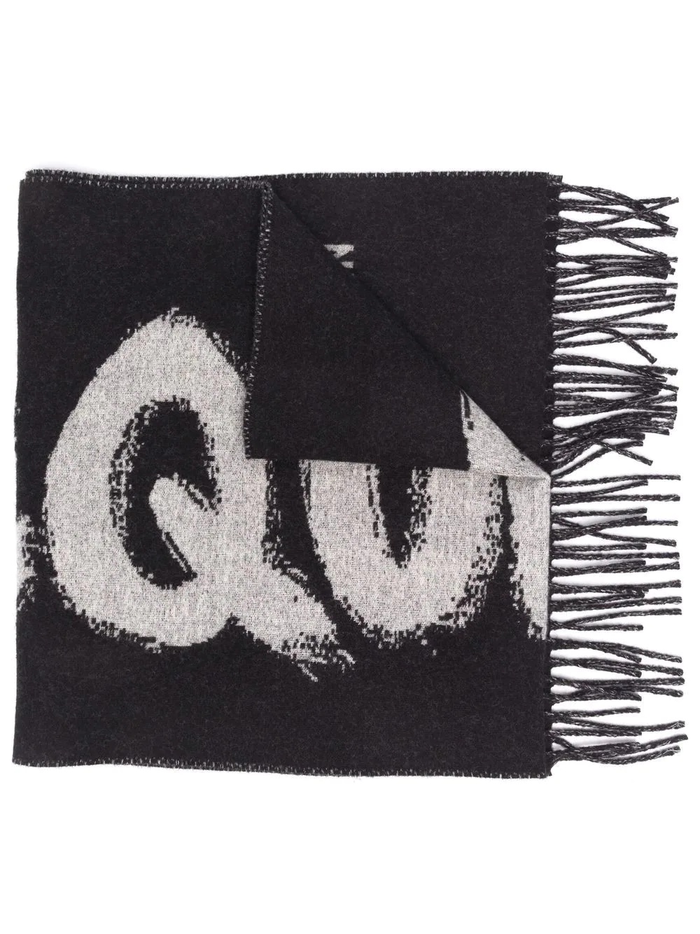 graffiti logo-print scarf - 1