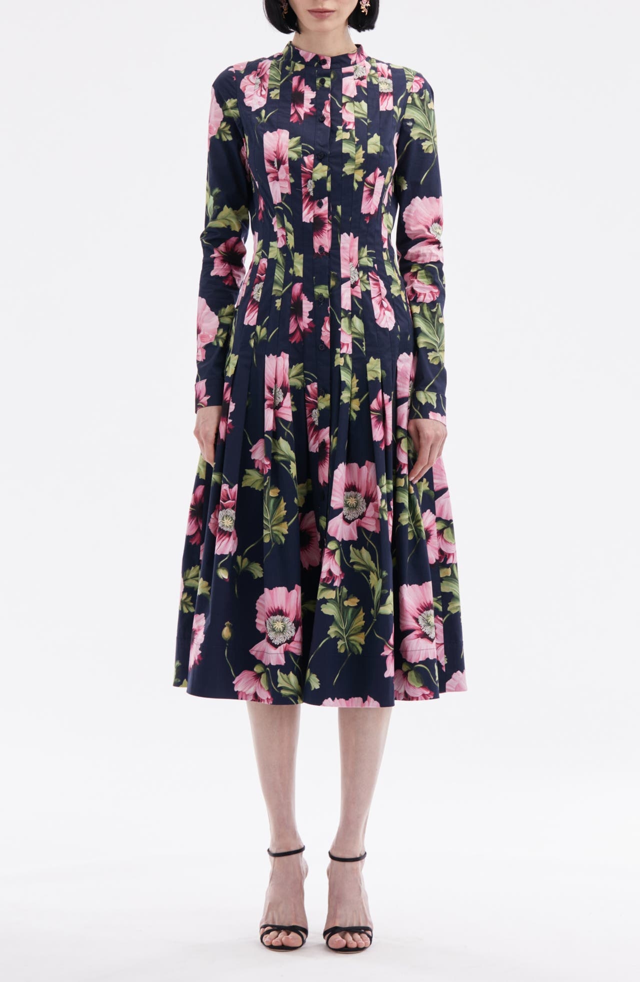 Oscar de la Renta Oscar de la Renta Paneled Poppy Print Long
