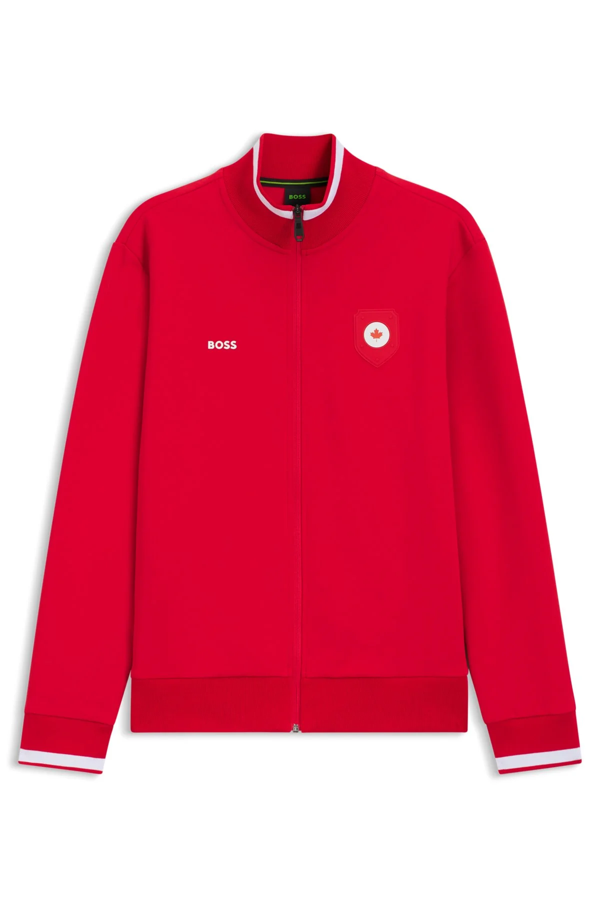 COTTON-BLEND ZIP-UP SWEATSHIRT WITH COUNTRY-FLAG BADGE - 1