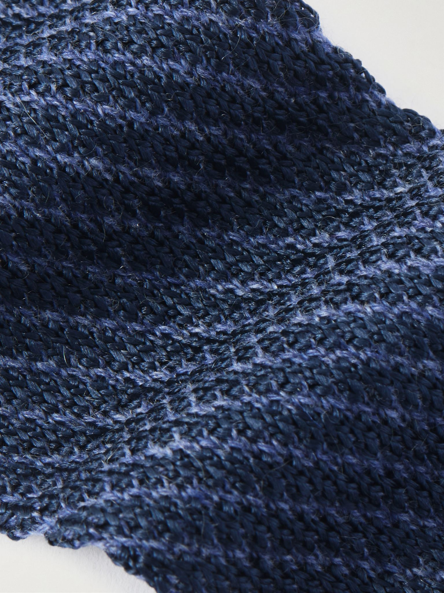 7cm Striped Knitted Silk and Cashmere-Blend Tie Blue - 3