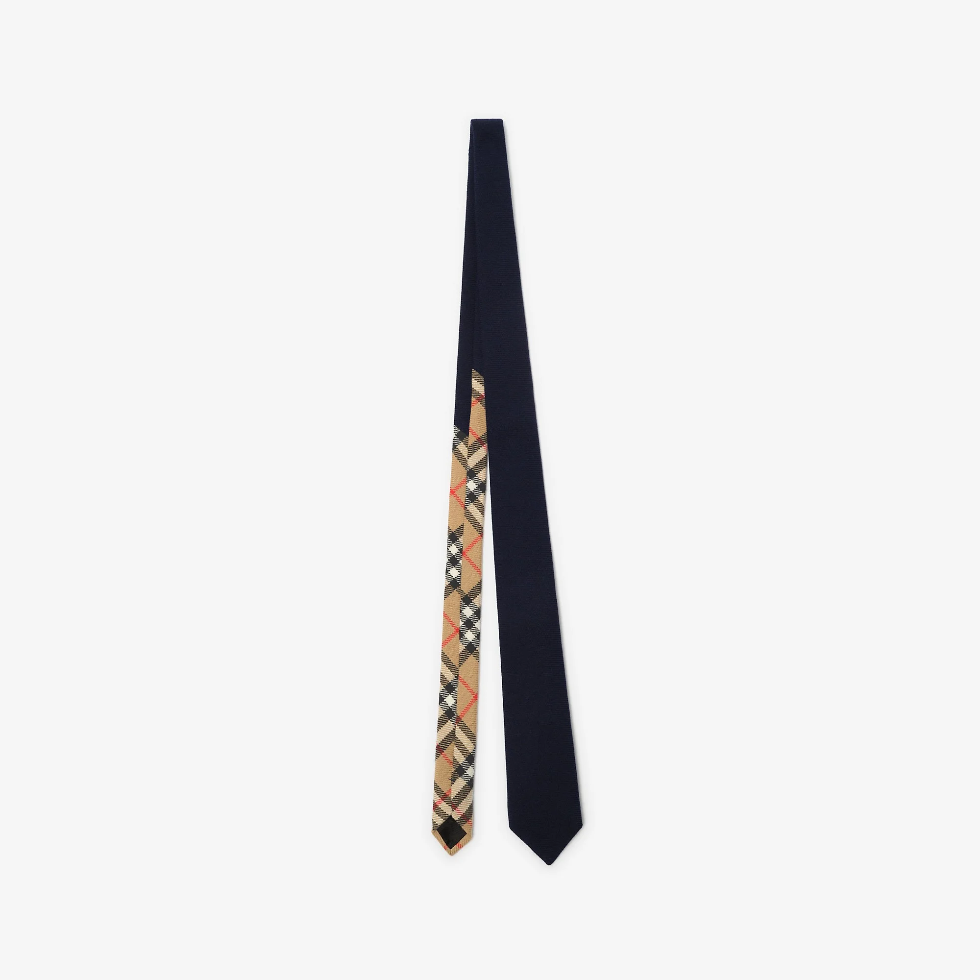 Check Wool Cashmere Tie - 1