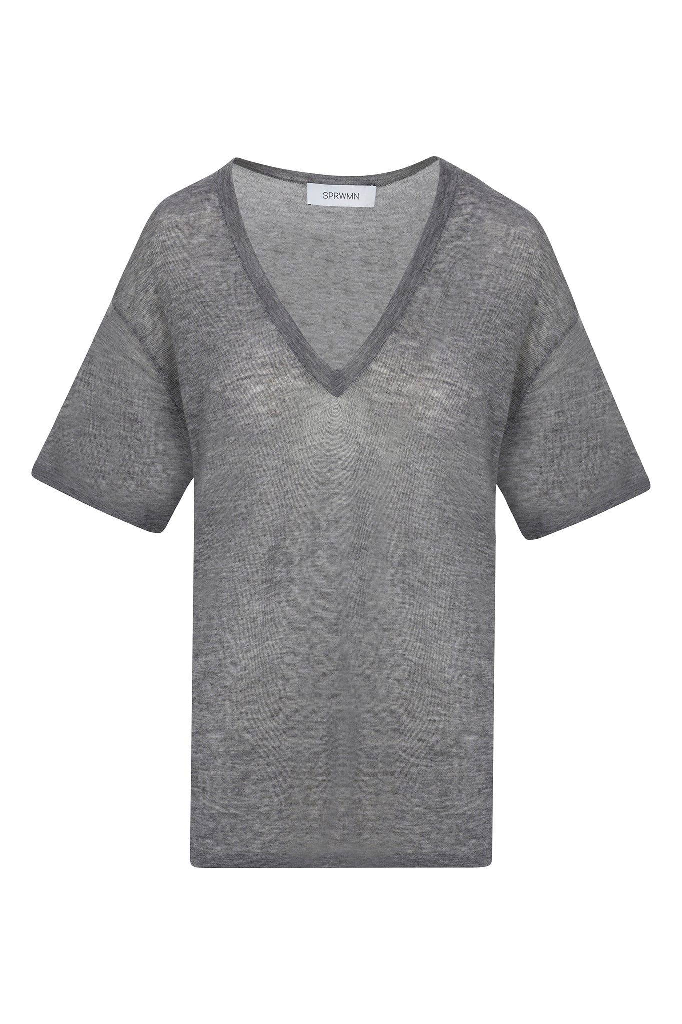 GREY TISSUE CASHMERE TEE - 6