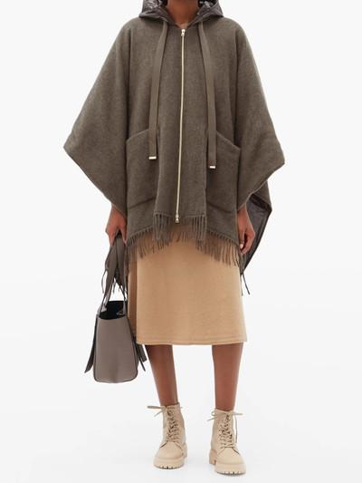 Herno Hooded quilted shell-lined wool cape outlook