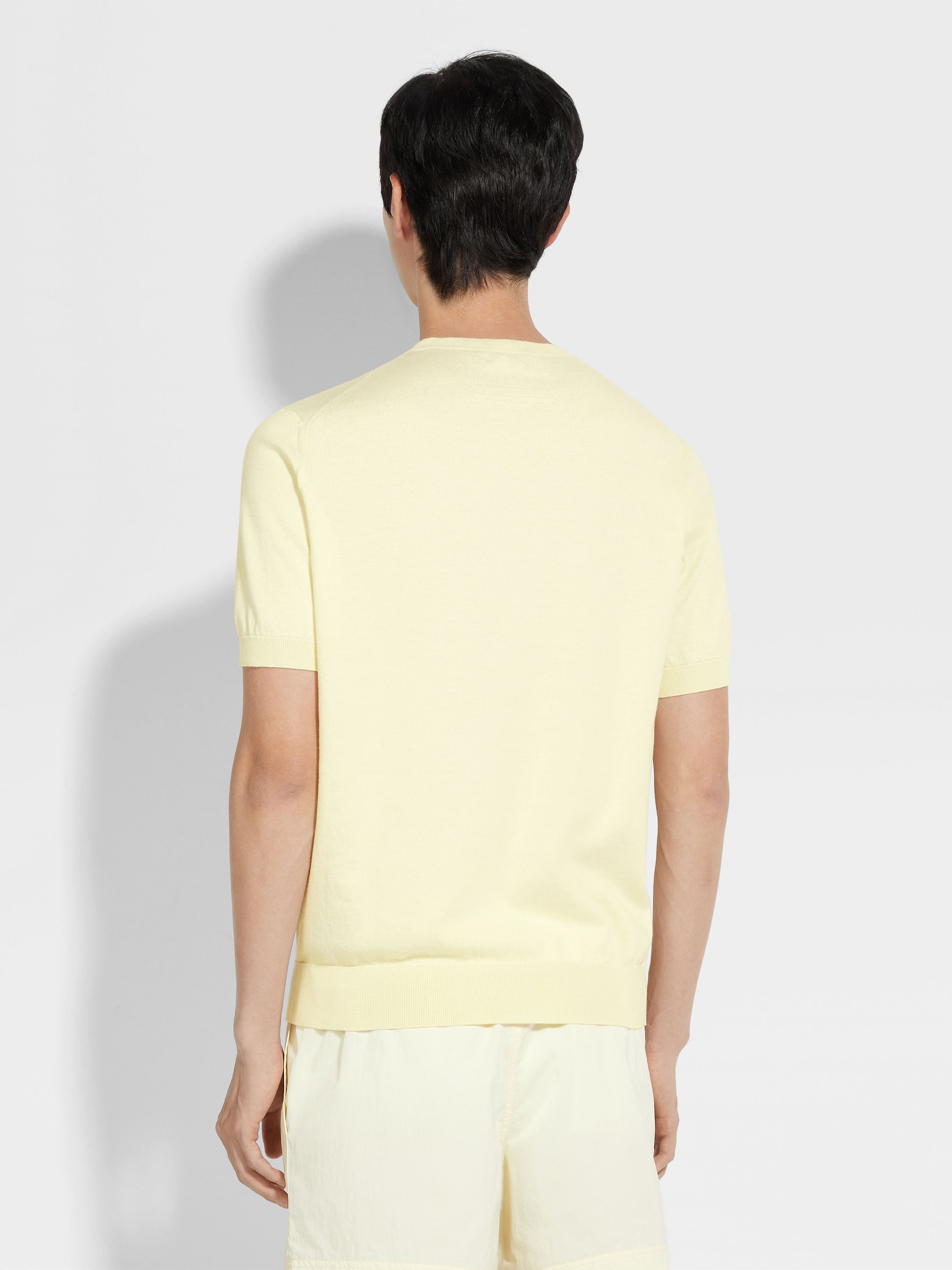 LIGHT YELLOW PREMIUM COTTON T-SHIRT - 5