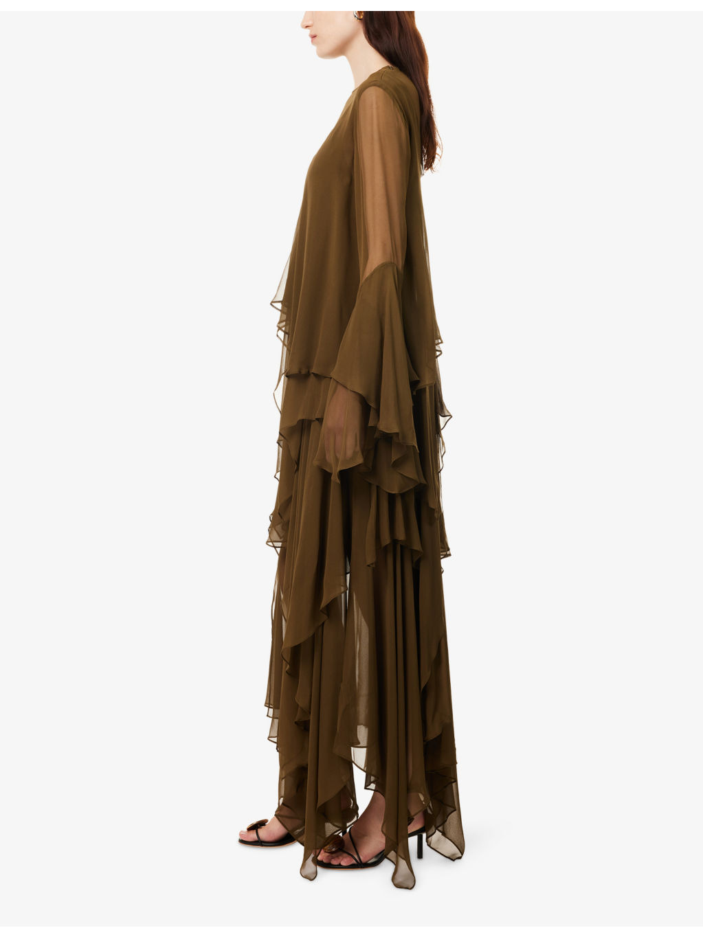 Memento Cascading Silk Maxi Dress - 3