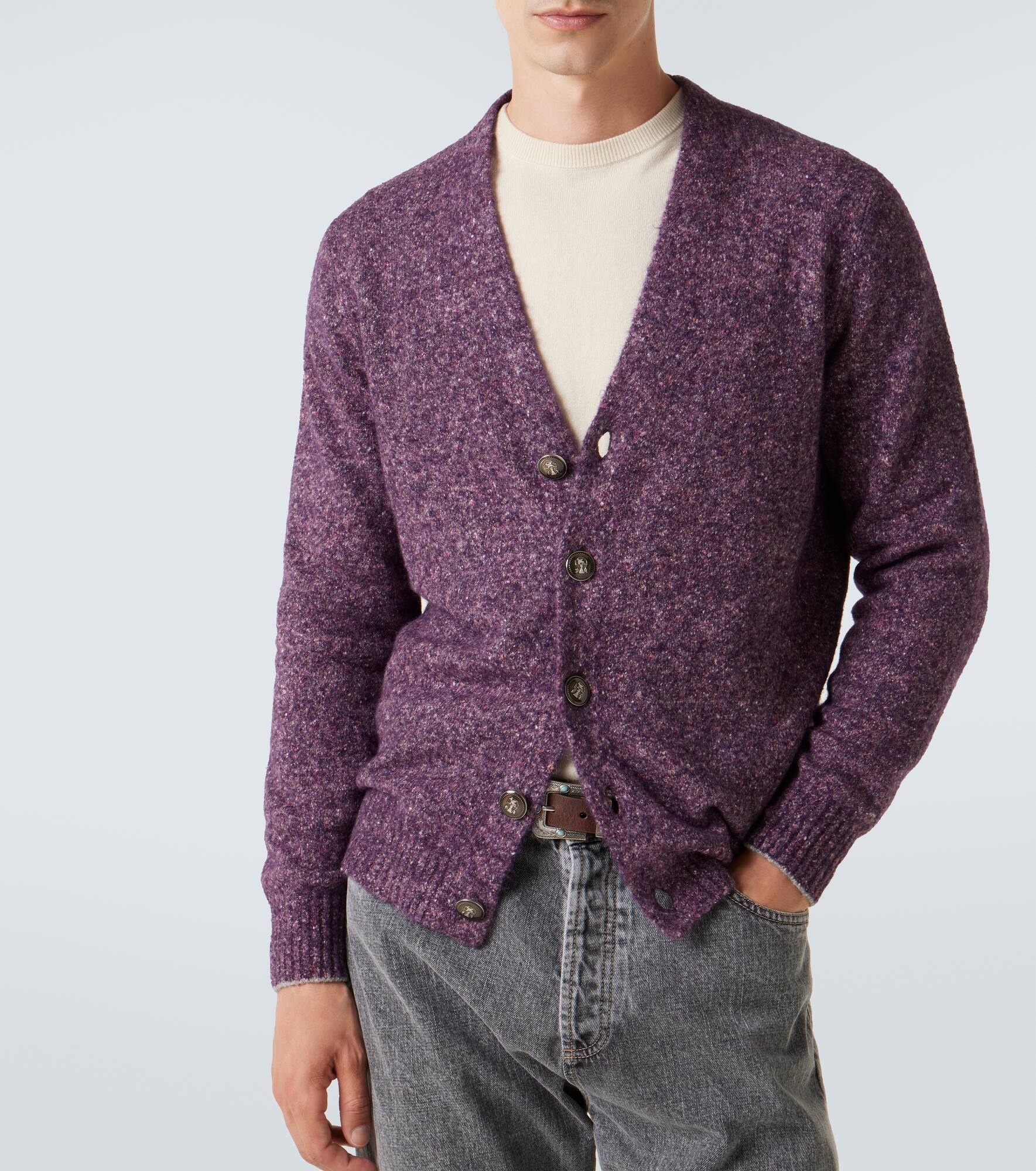 Alpaca, wool, and silk-blend tweed cardigan - 5