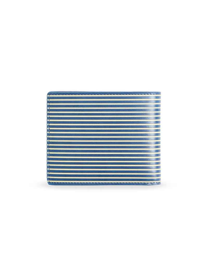 Men's Vlogo Signature Calfskin Wallet with Striped Print - Azure 3