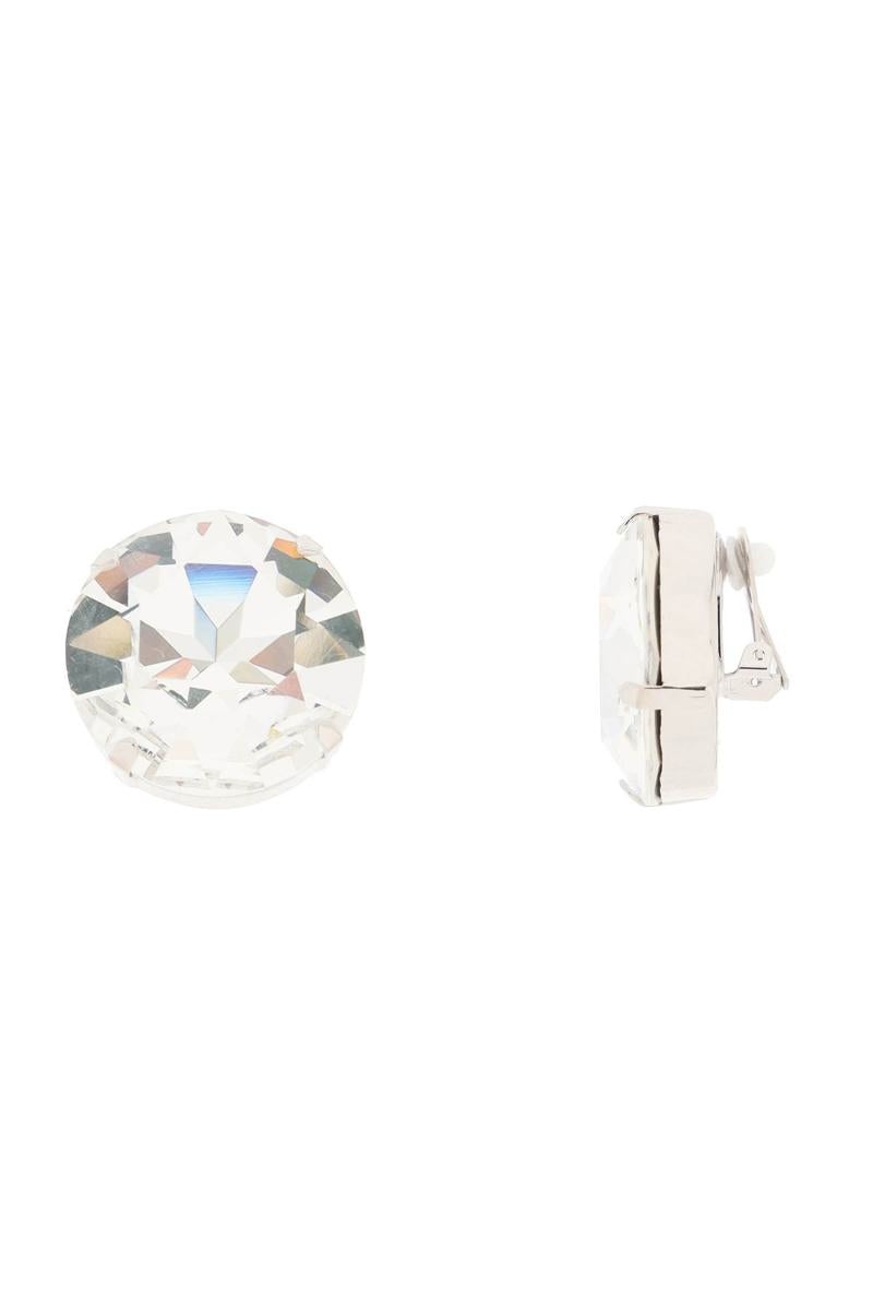 ALESSANDRA RICH LARGE CRYSTAL CLIP-ON EARRINGS - 1