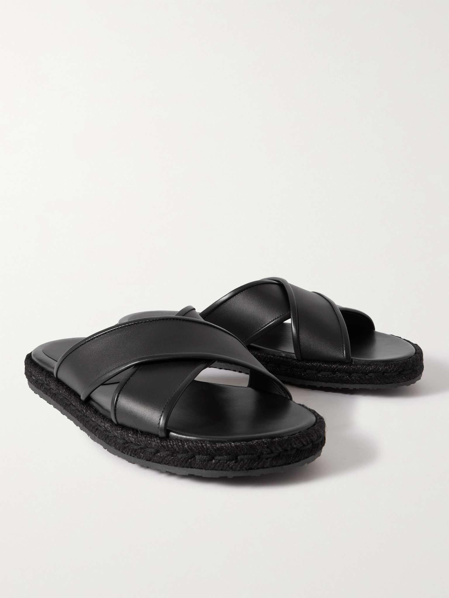 Leather Espadrille Slides - 3