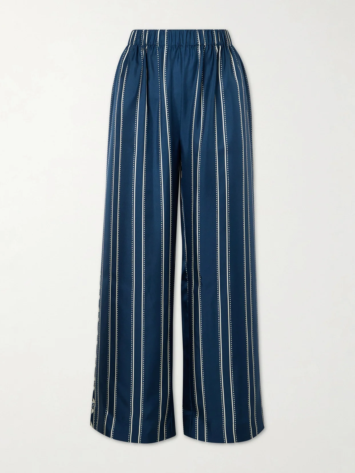 Oolong Striped Silk-voile Straight-leg Pants - 1