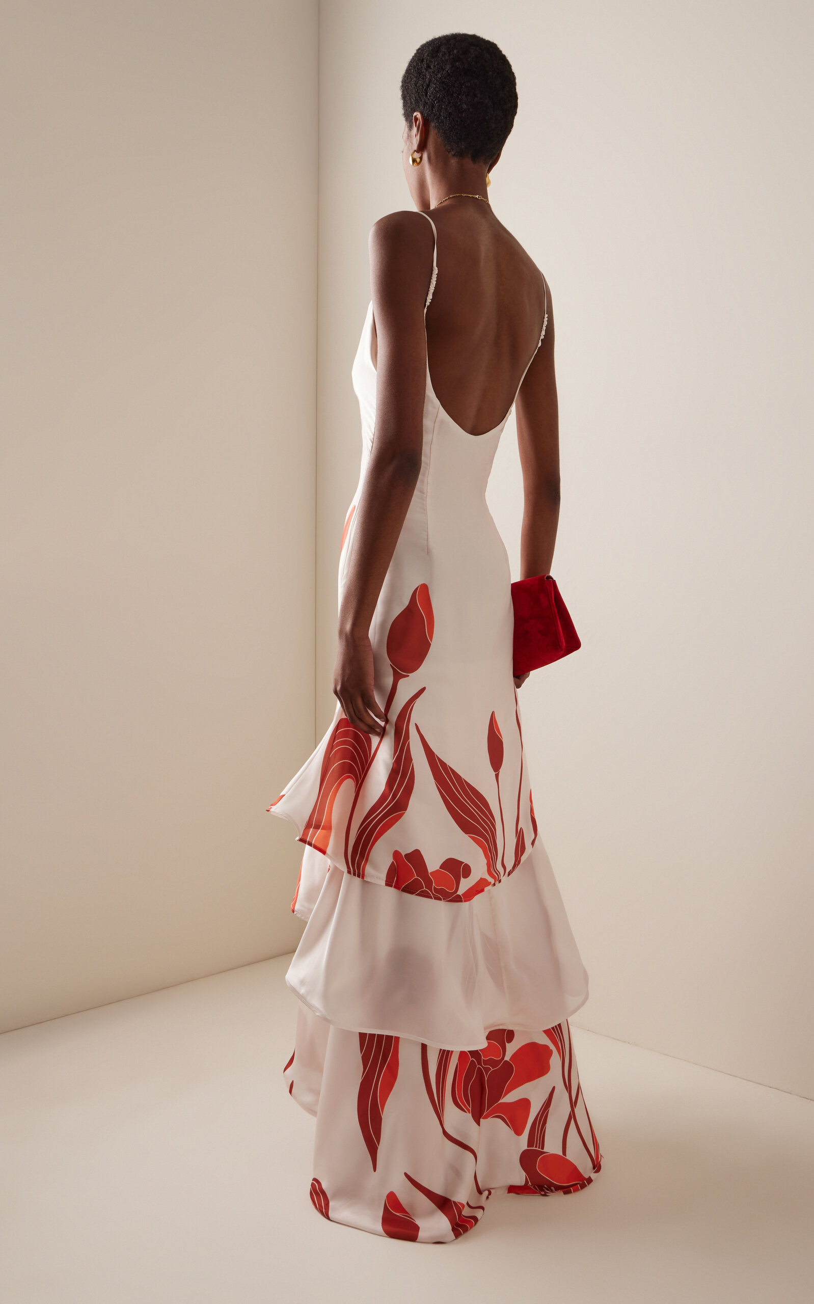 Exclusive Arte Mio Tulip-Printed Satin Maxi Dress orange - 4