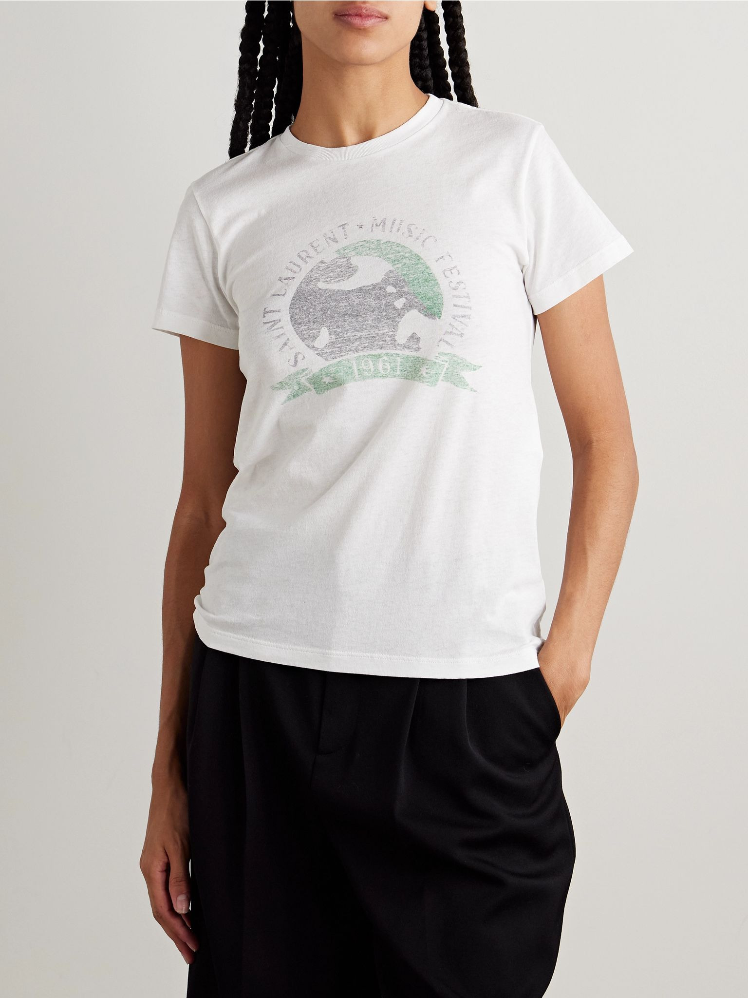 Printed cotton-jersey T-shirt White - 3