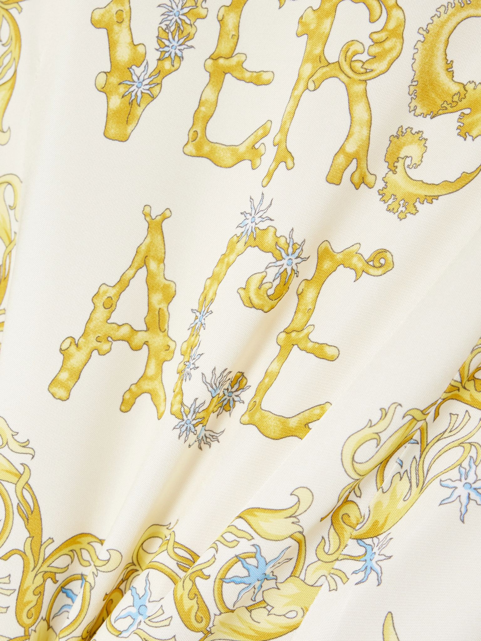 Printed stretch-jersey midi shirt dress Yellow - 4