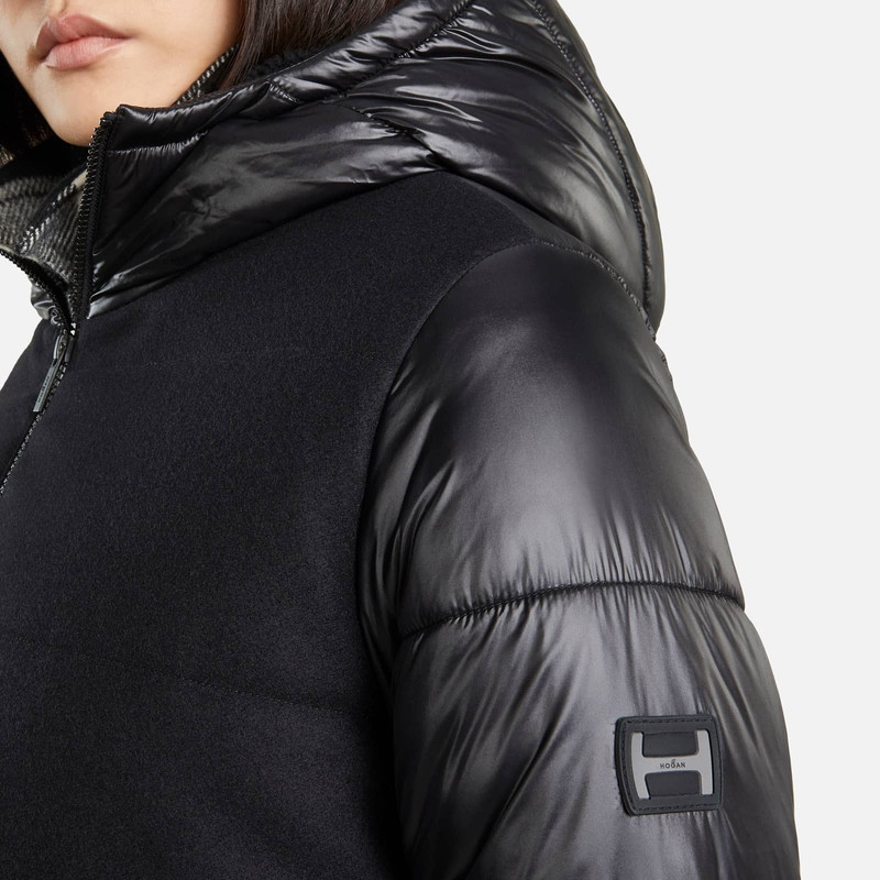 Bimaterial Quilted Jacket Black 9