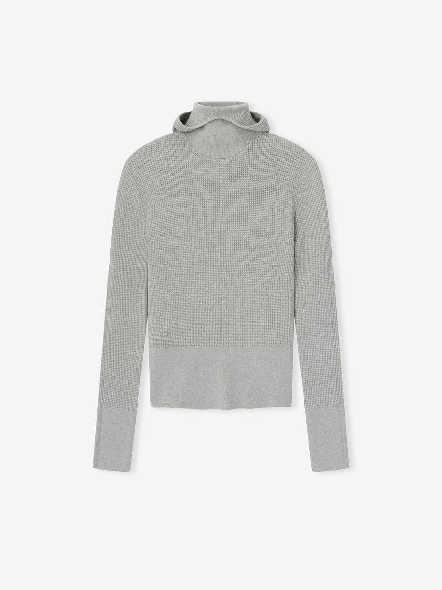 Womens Waffle Long Sleeve Hoodie - 3