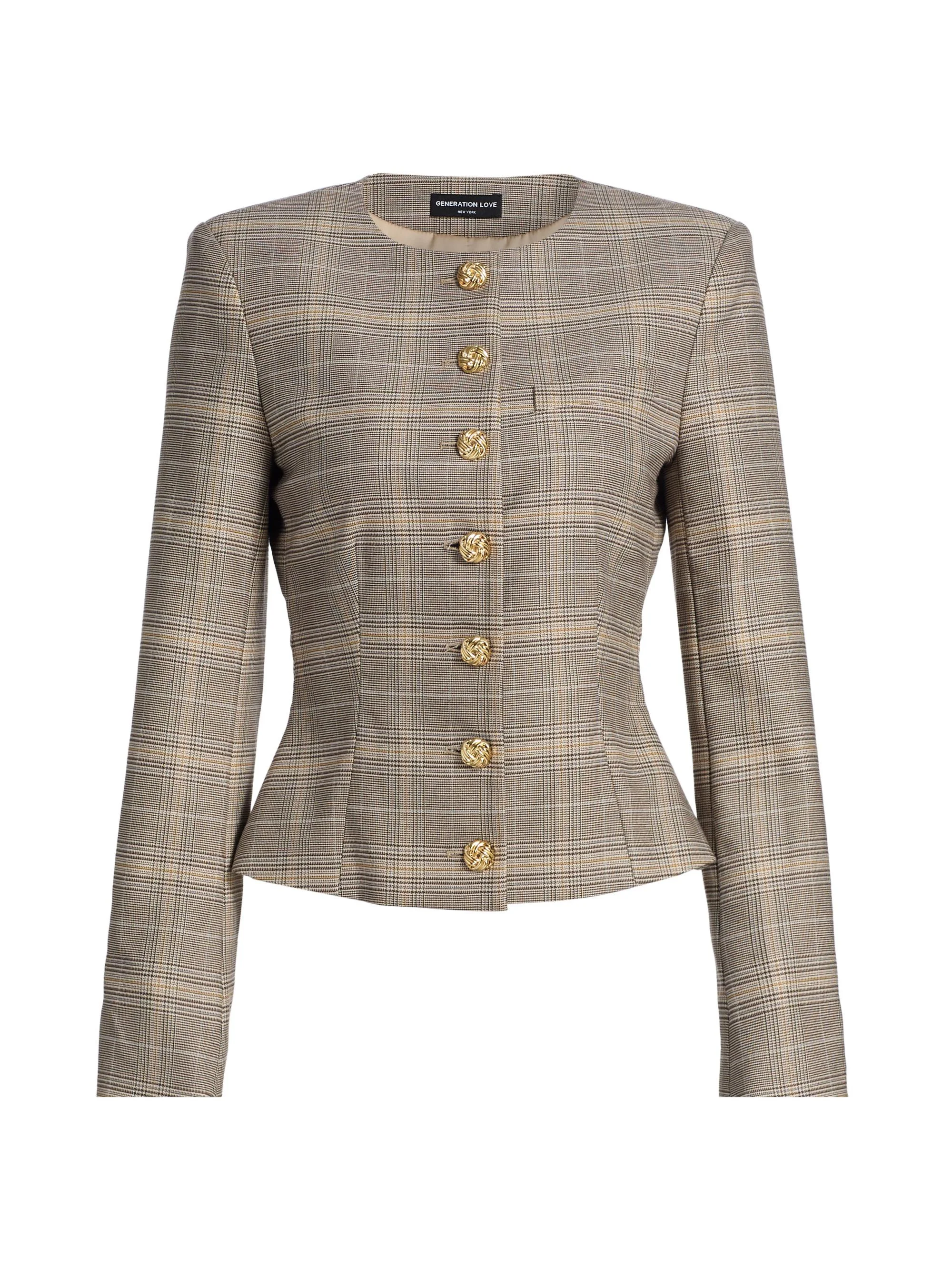 Women's Sirus Plaid Jacket - Taupe Plaid - 1