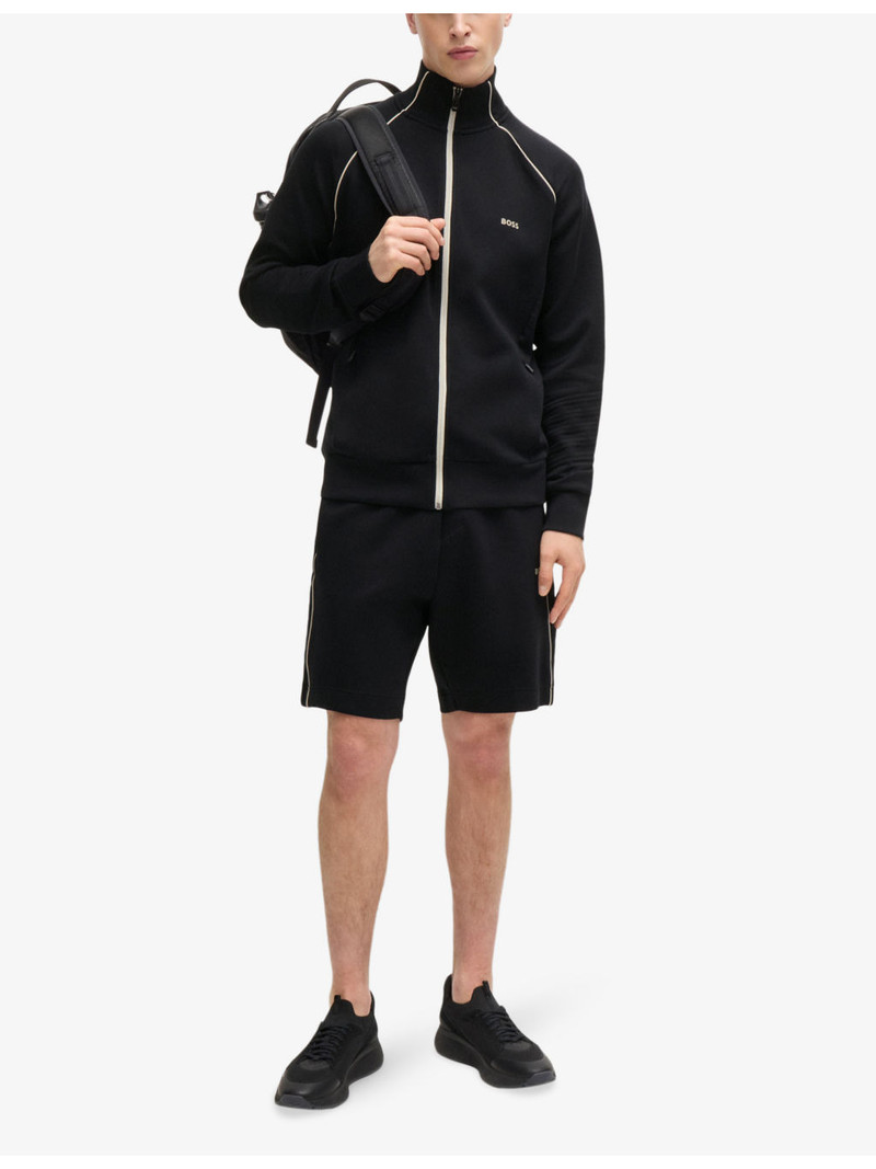 BOSS Logo-embossed regular-fit stretch-cotton shorts outlook