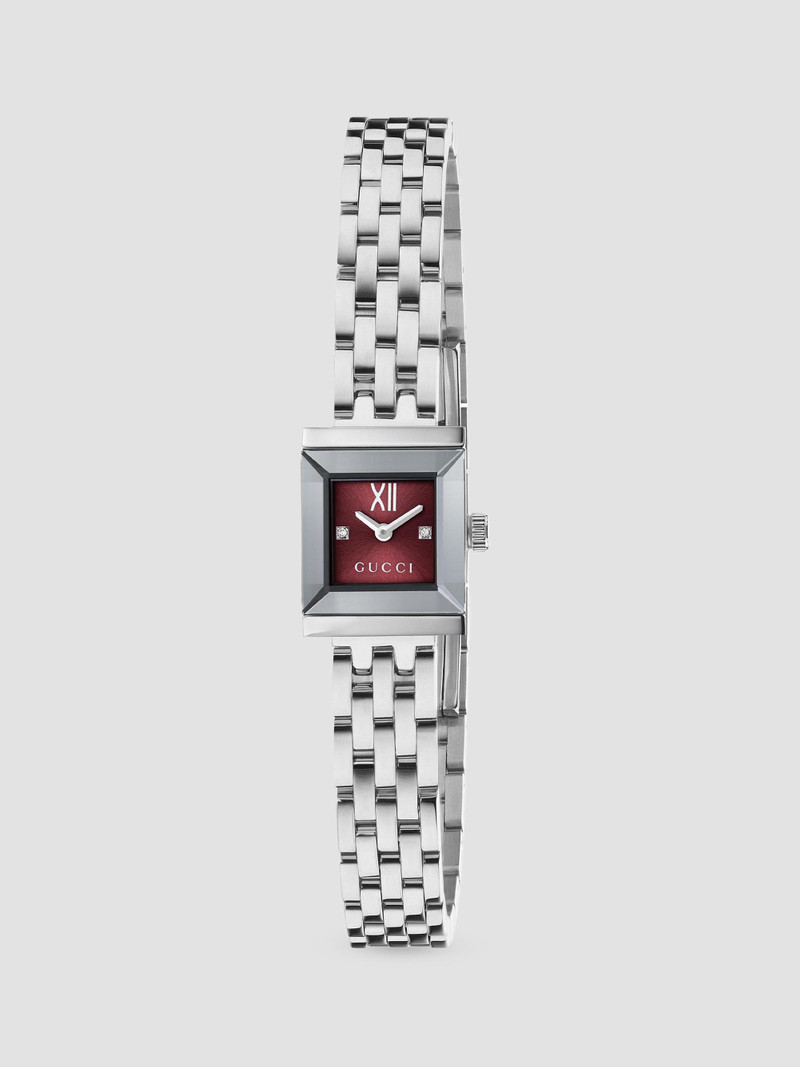 Women's G-Frame Stainless Steel & 0.005 TCW Diamond Bracelet Watch/14MM x 18MM - Red Burgundy Steel 1