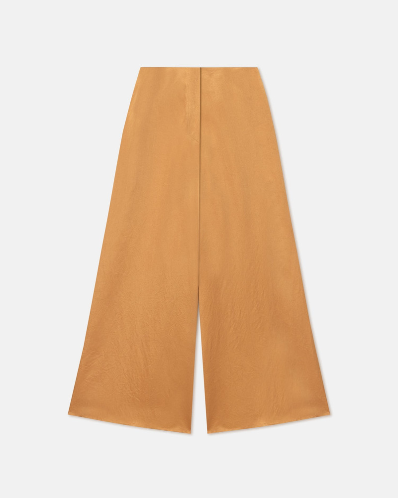 Crinkled Satin Wide-Leg Pants - 1