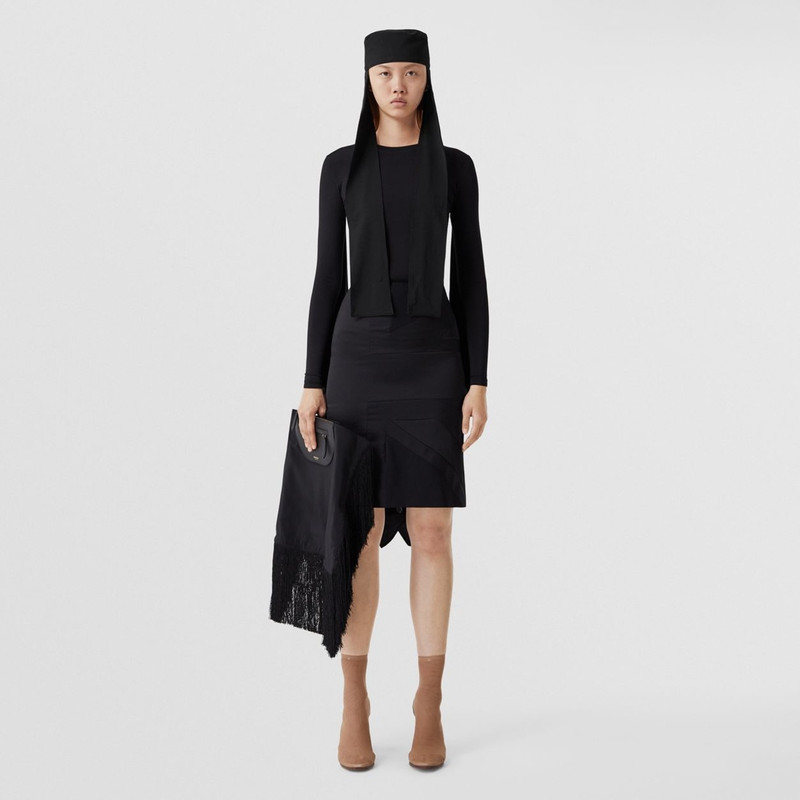 Exaggerated Panel Long-sleeve Stretch Jersey Top 1