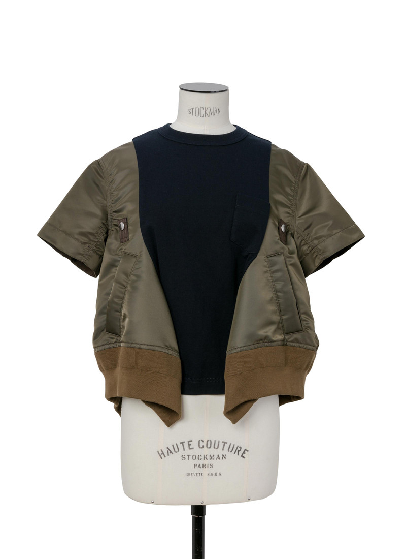 sacai Nylon Twill x Cotton Jersey T-Shirt outlook
