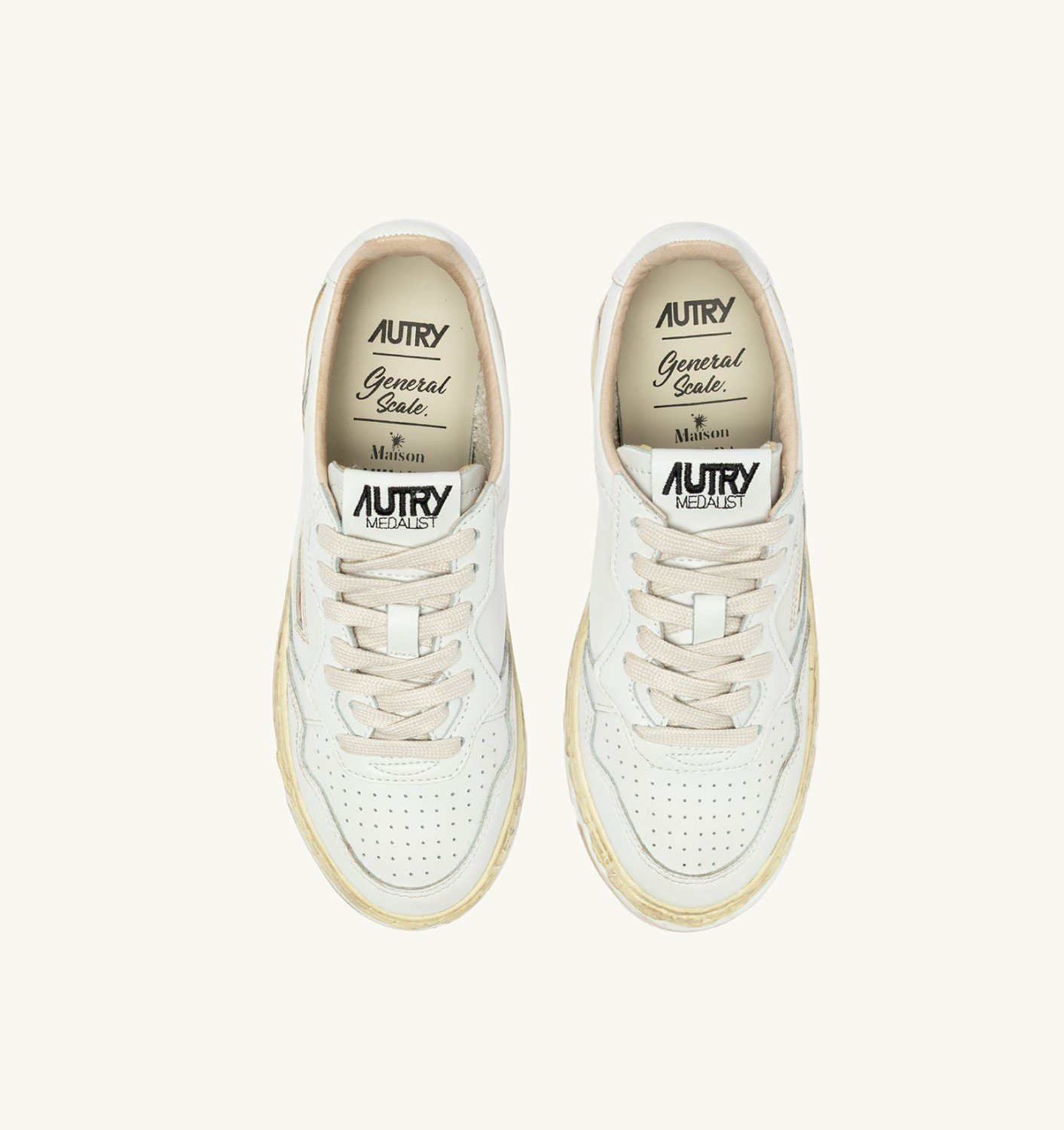 MEDALIST LOW SUPER VINTAGE 'Autry x Maison MIHARA YASUHIRO General Scale.' SNEAKERS IN WHITE LEATHER - 5