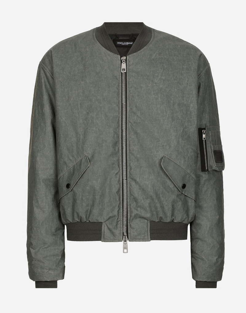 Oversize linen bomber jacket - 1