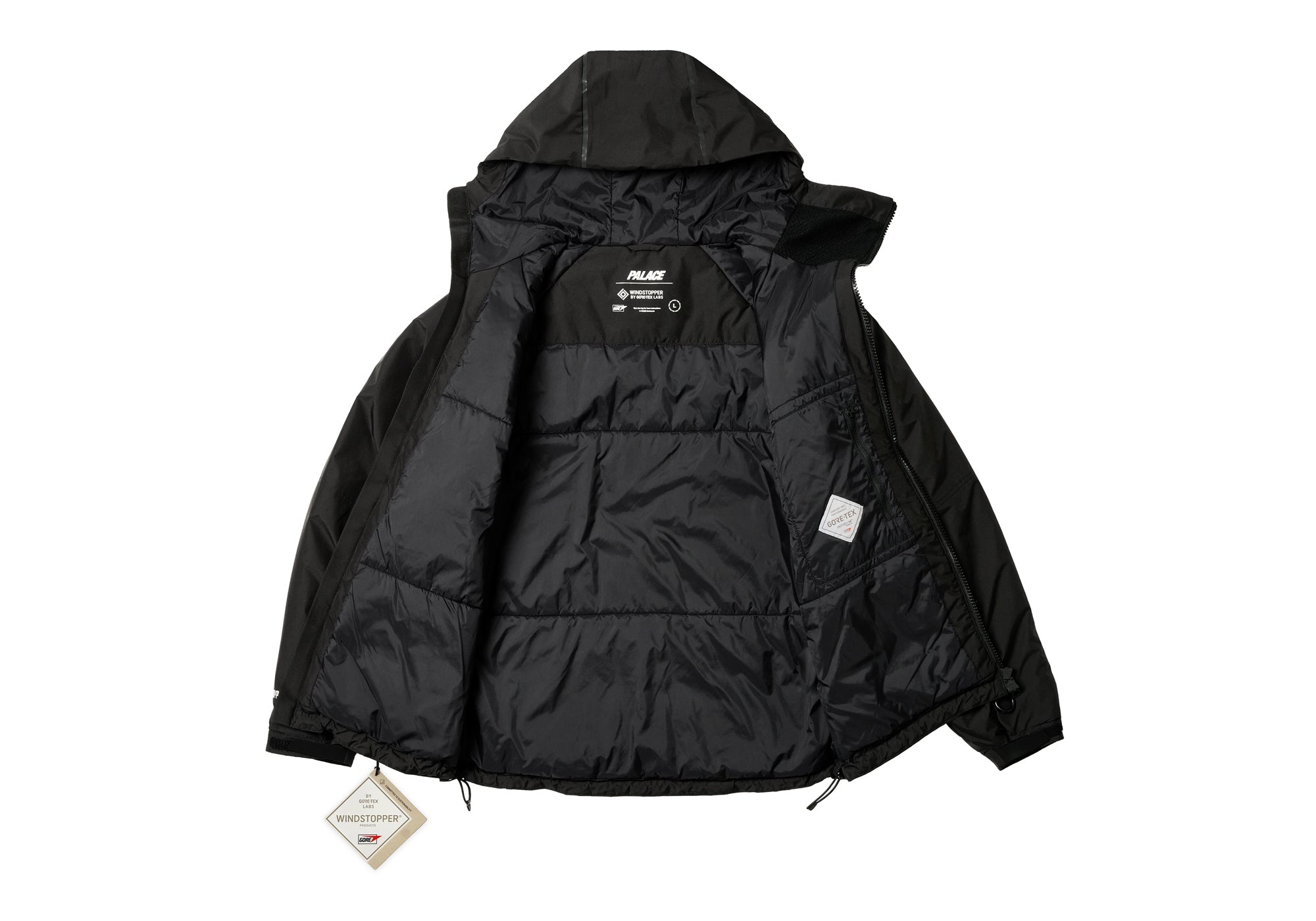 PALACE GORE-TEX WINDSTOPPER MASK JACKET BLACK | REVERSIBLE