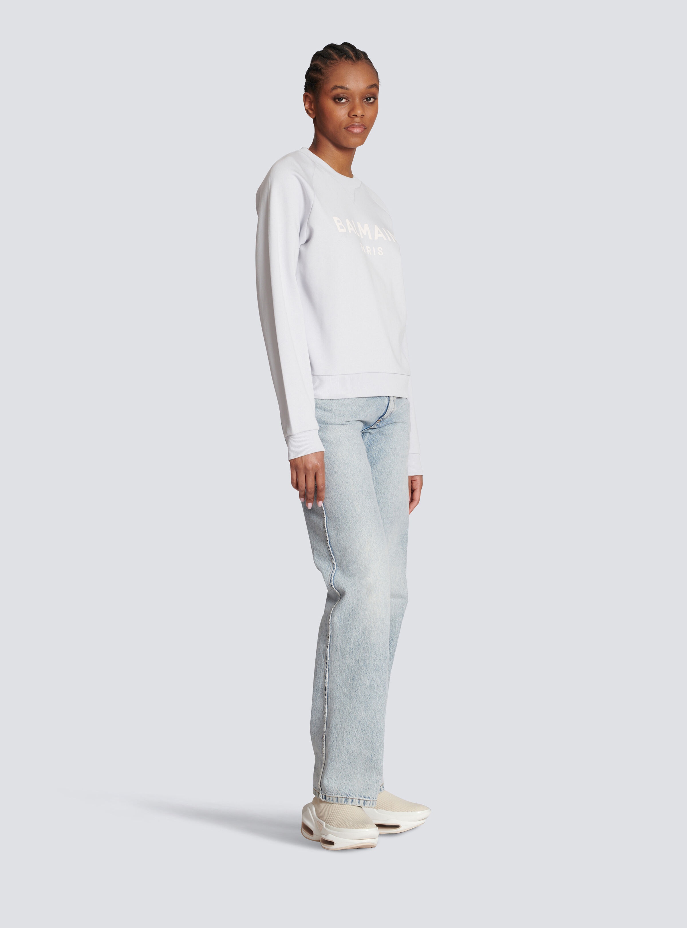 Cotton printed Balmain logo sweatshirt - 3