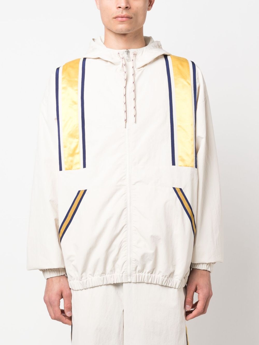 logo-embroidered hooded jacket - 3