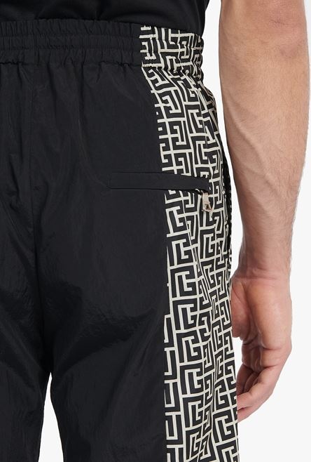 Black and white nylon sweatpants with Balmain monogram - 6