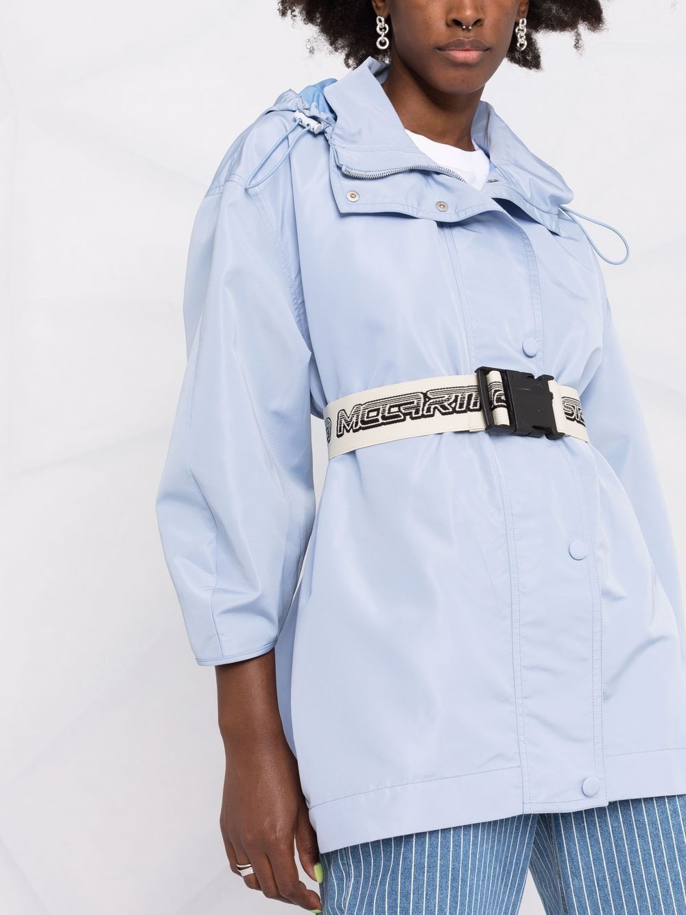 belted hooded jacket - 5