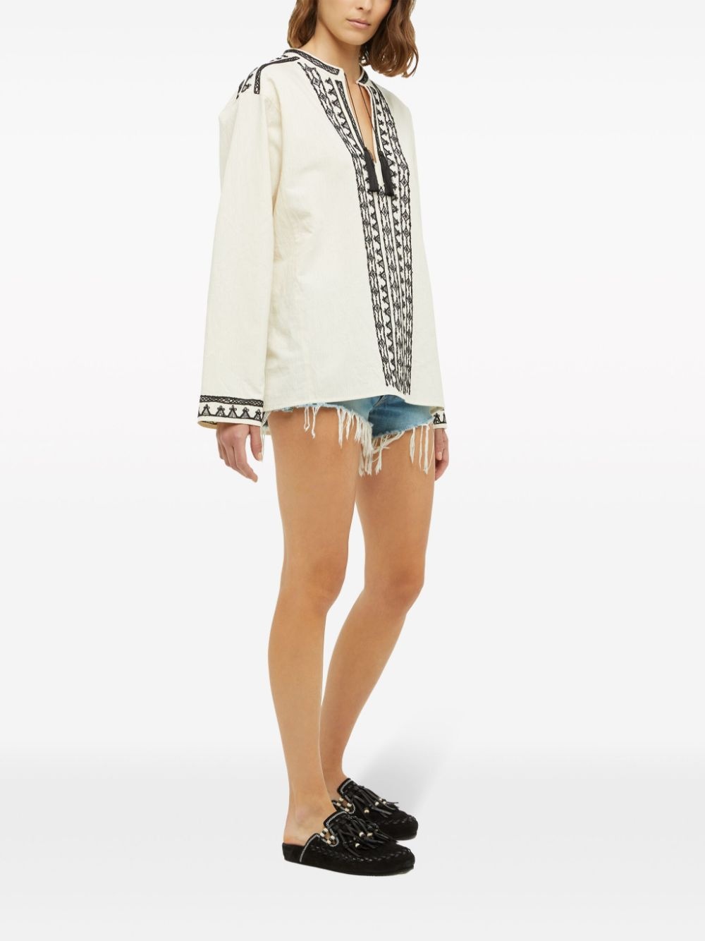 tassel-detail shirt - 3