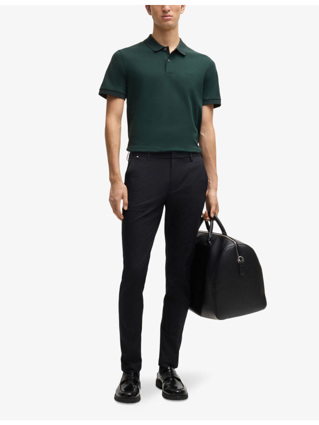 Logo-embroidered short-sleeve cotton polo shirt - 2