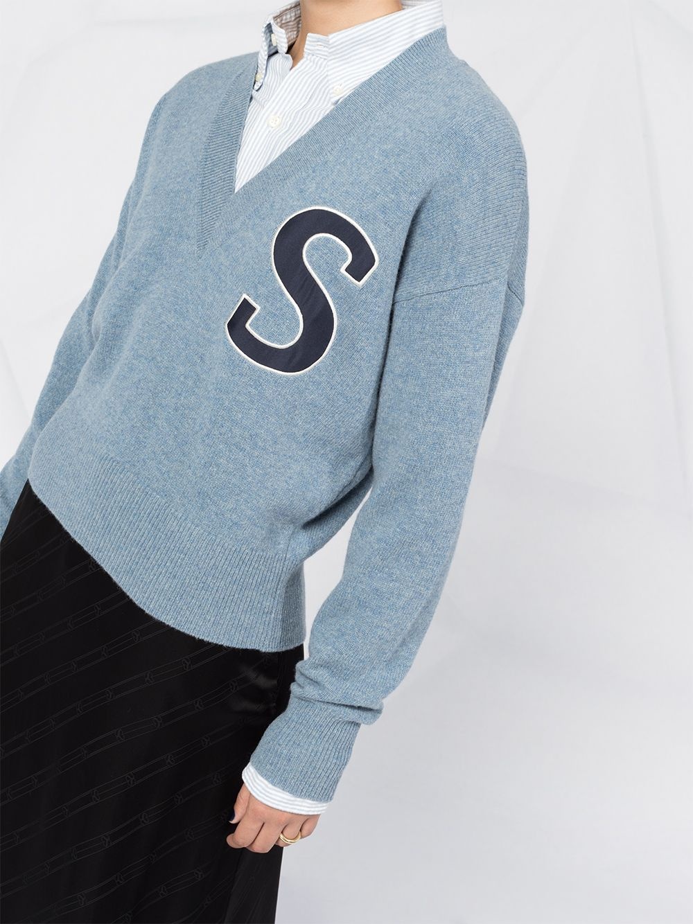 embroidered S jumper - 3