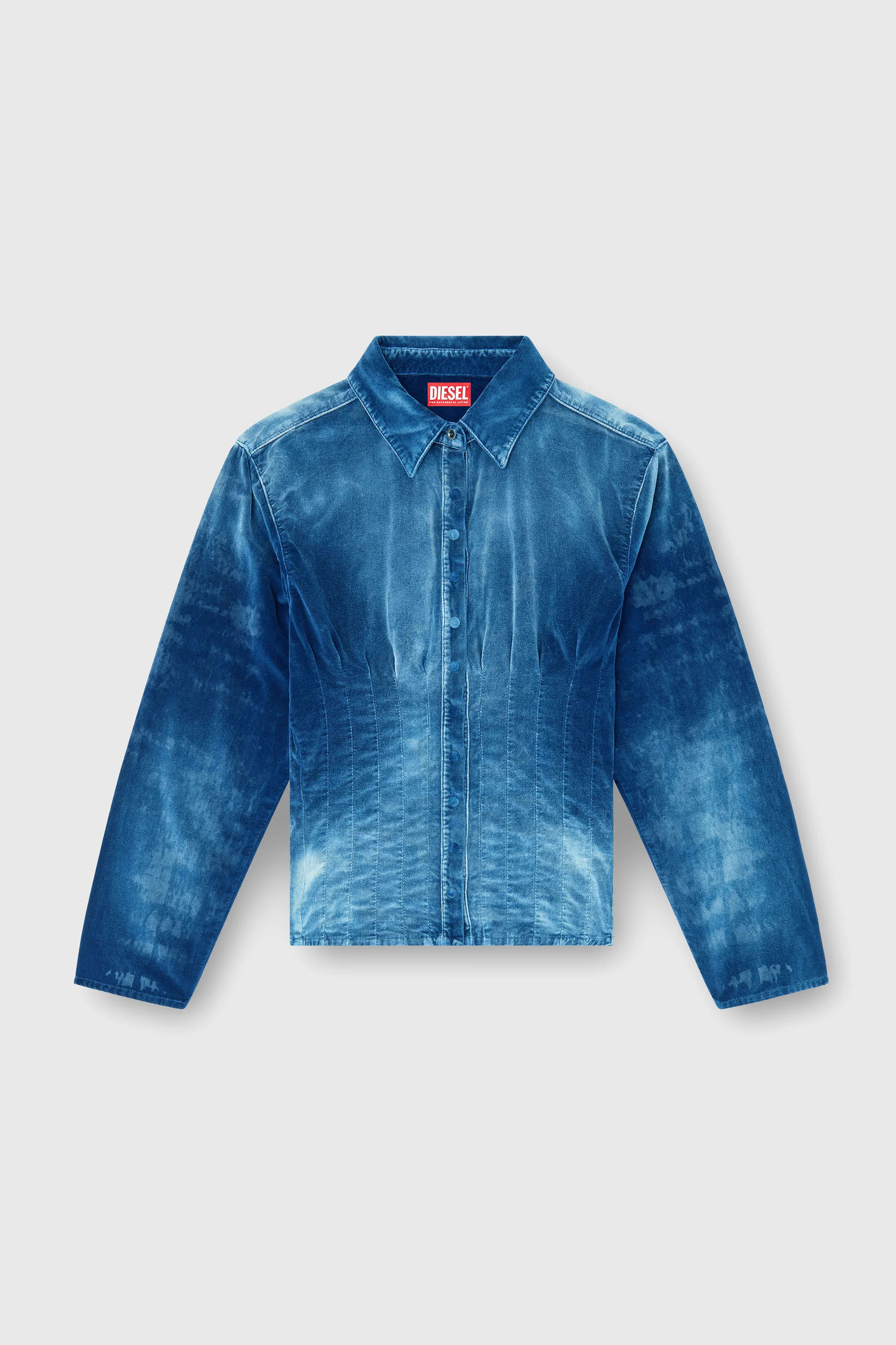 SHIRT IN VELVET DENIM - 1