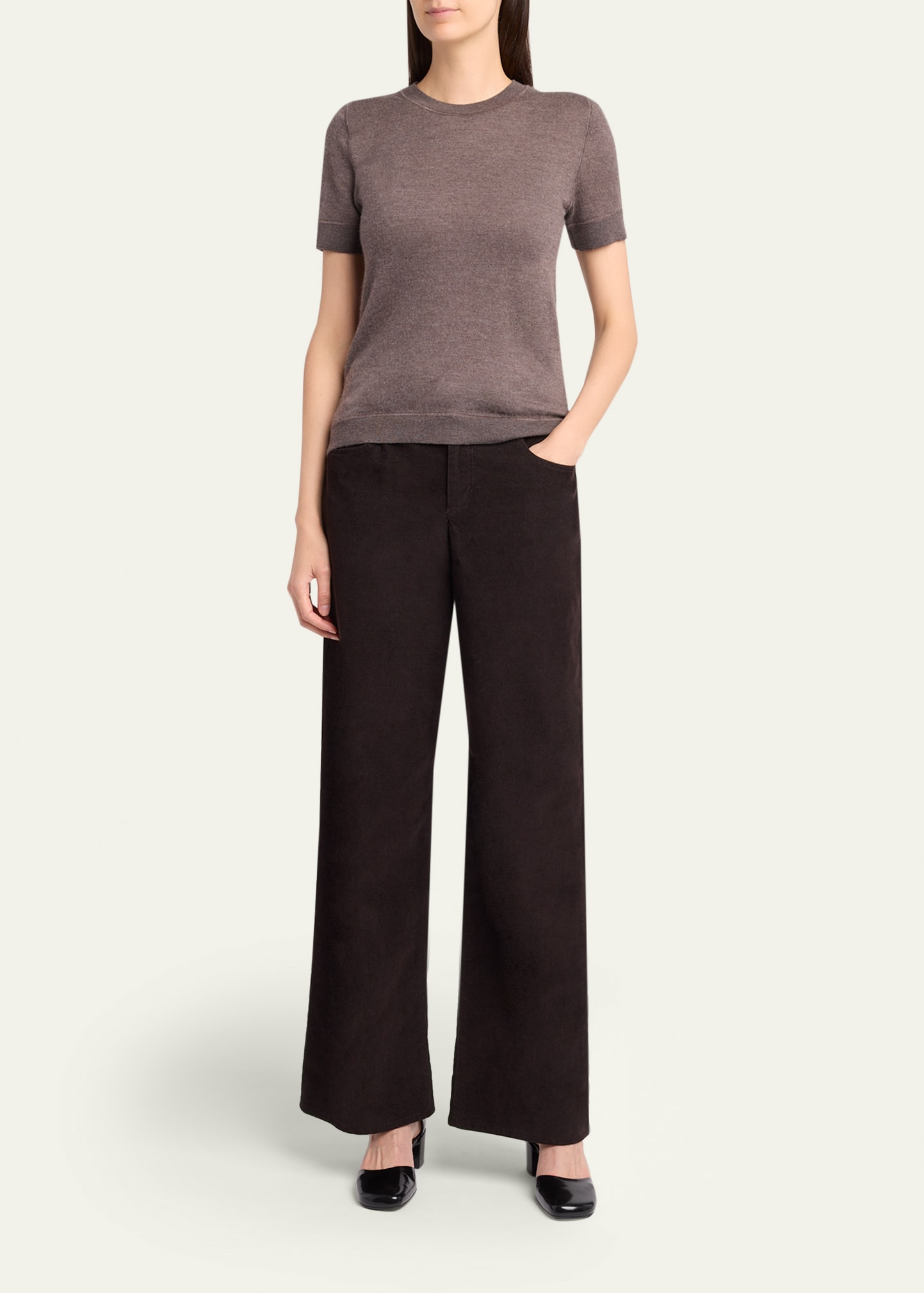 Linnea Short-Sleeve Cashmere Top - 2