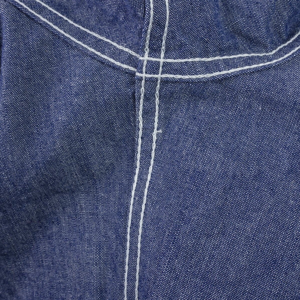IHSH-363-NAV 10oz Organic Chambray Work Shirt - Navy Blue - 14