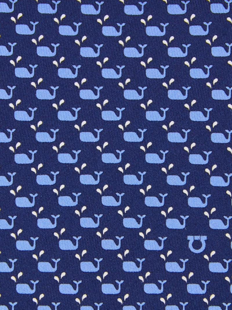 FERRAGAMO Whale print silk tie outlook