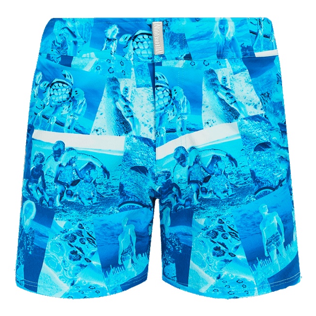 Men Swim Trunks Flat belt Stretch Patchwork Shooting - 1