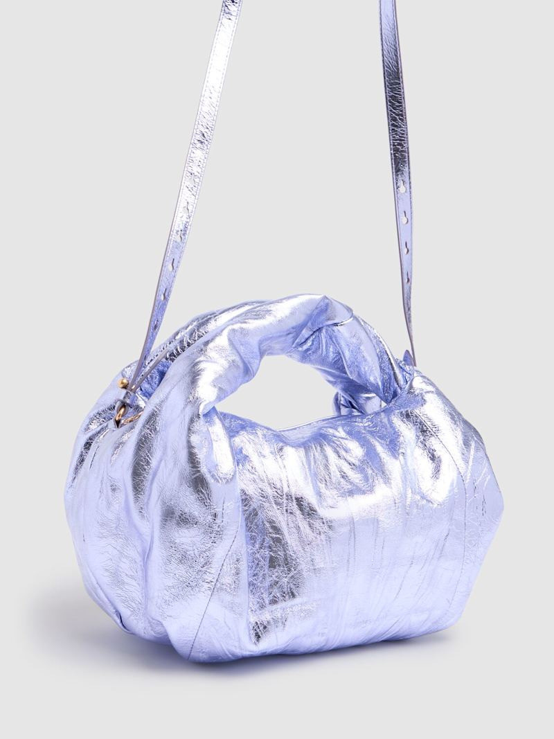 Dries Van Noten Twist metallic leather top handle bag outlook